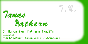 tamas mathern business card